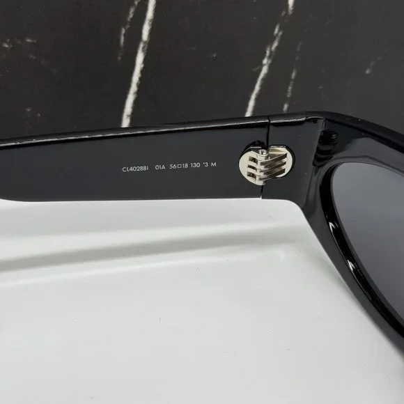 NEW!! CELINE Sunglasses CL40288I 01A, Authentic Celine CL40288I 01A Shiny Black/Grey 56-18-130 Sunglasses  main image 3